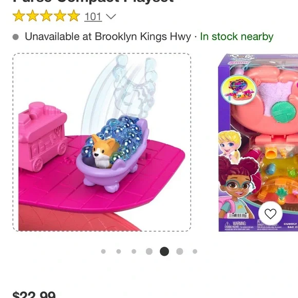 Polly Pocket Starring Shani Cuddly Cat Purse Compact Playset (cat purse only) - Picture 6 of 9